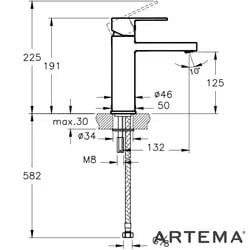 Artema Lavabo Bataryası, Flo S, Large, A42593EXPArtemaA42593EXPLavabo Bataryaları