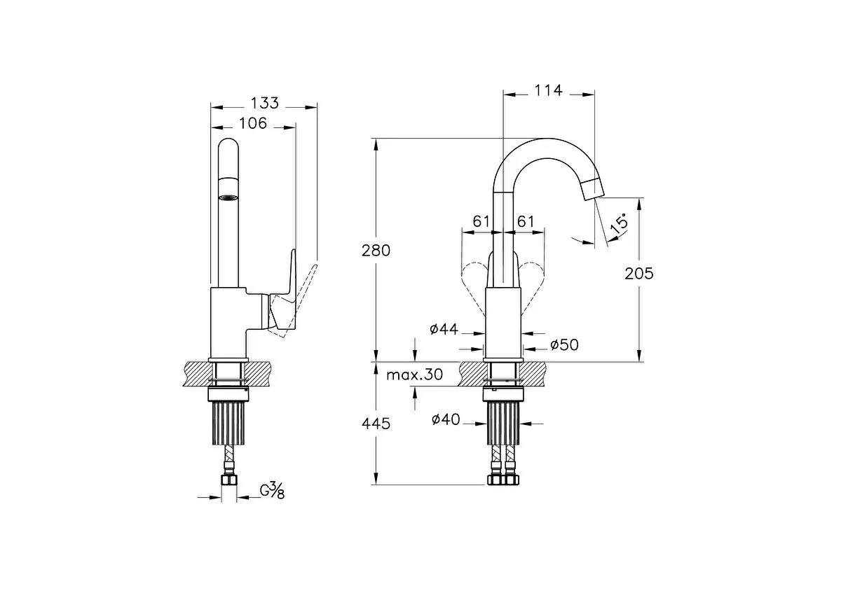 Artema Lavabo Bataryası, Flow Soft, Döner Borulu, Krom, A43160ArtemaA43160Lavabo Bataryaları