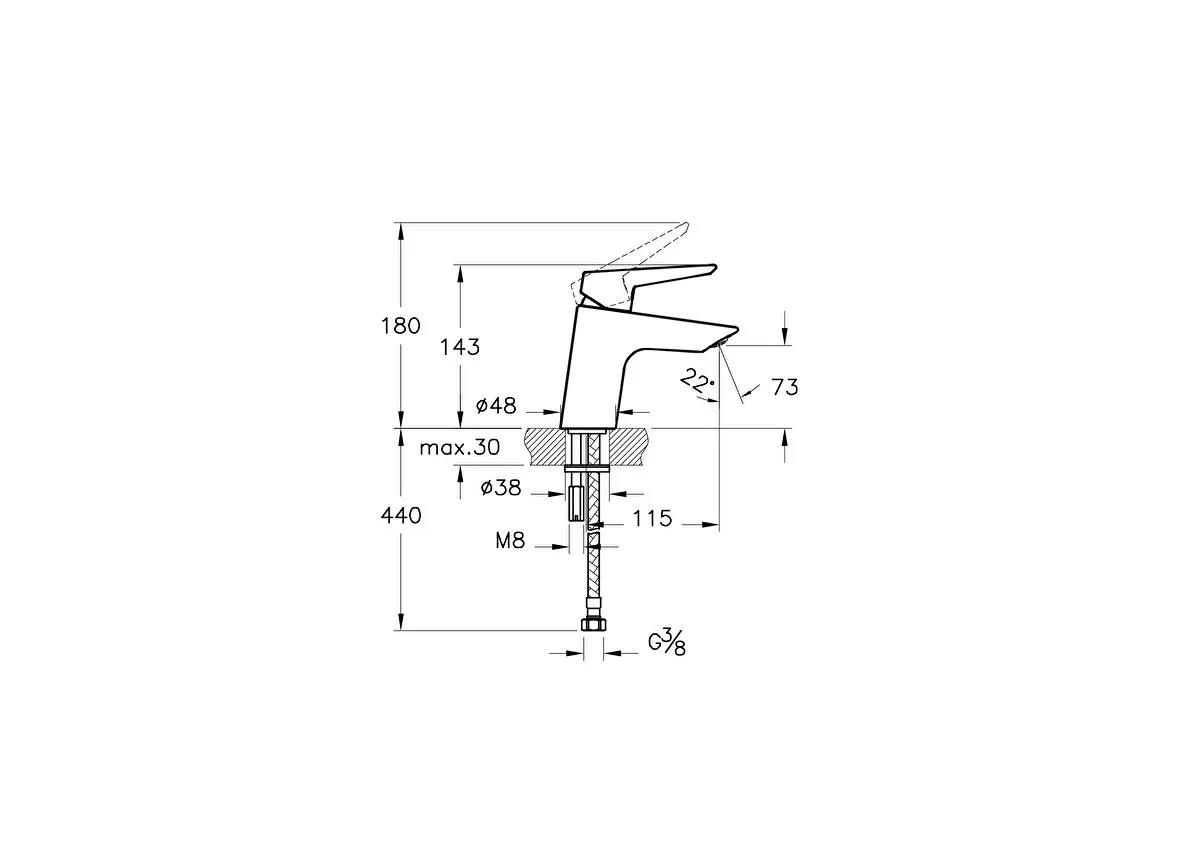 Artema Lavabo Bataryası, Solid S, A42440VitrAA42440EXPLavabo Bataryaları