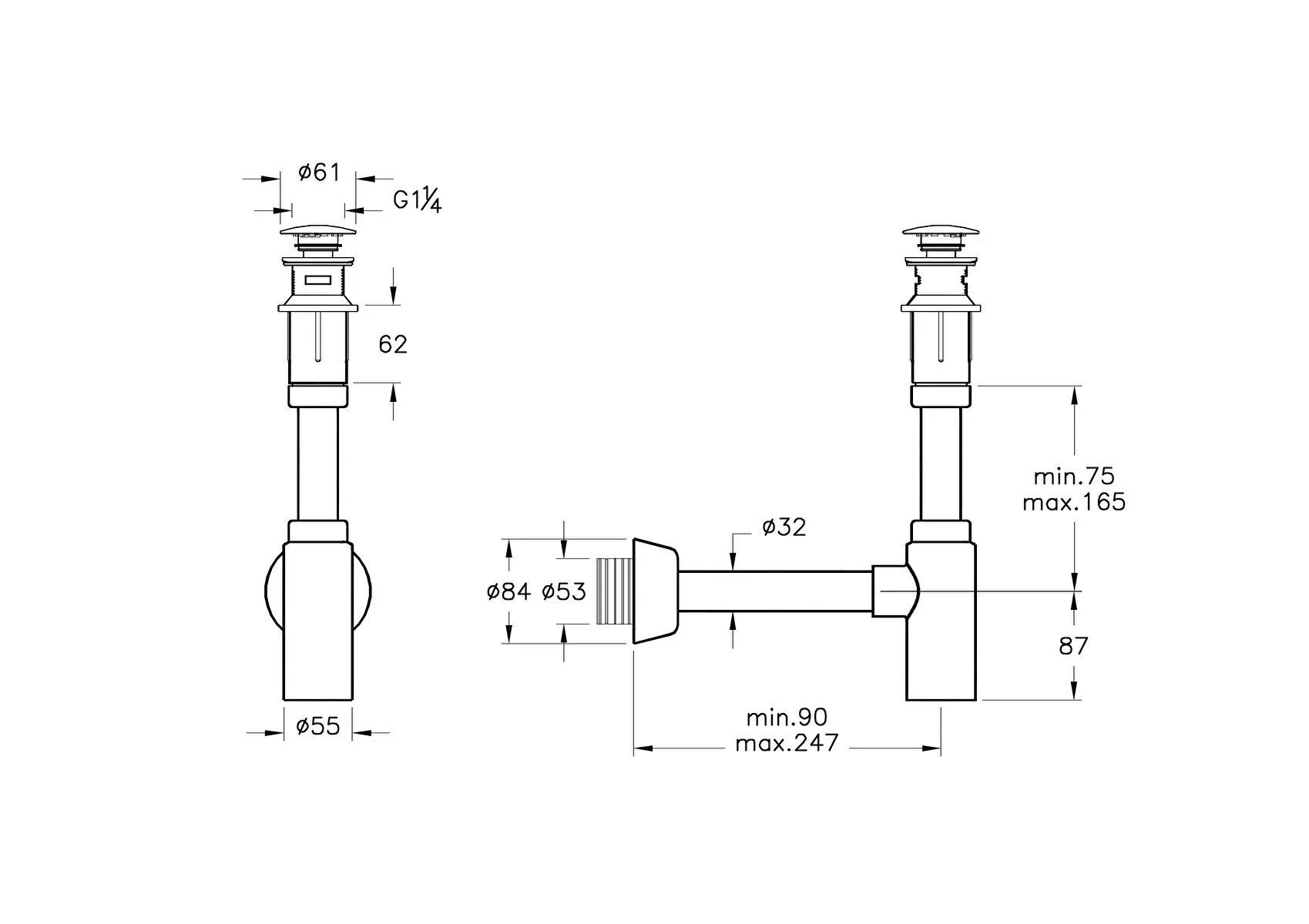 Artema Lavabo Sifonu Seti, T Tipi (Krom Kaplama, Plastik) A45154ArtemaA45154Lavabo Tamamlayıcı Ürünler