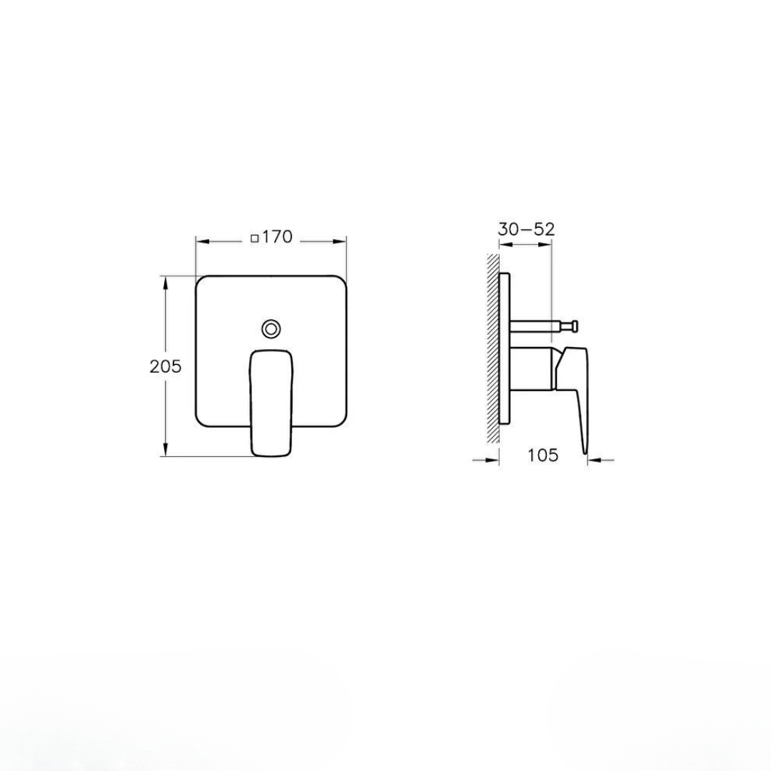 Artema Root Square Ankastre Banyo Bataryası (V-Box Sıva Üstü Grubu) Fırçalı Nikel A4282834ArtemaA4282834Ankastre Bataryaları
