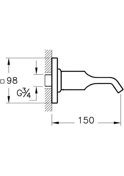 Artema Suit U Çıkış Ucu, Krom A42492ArtemaA42492Çıkış Uçları