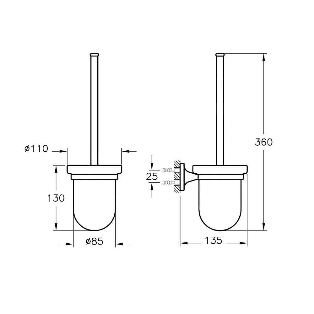 Artema Tuvalet Fırçalığı, Marin, Krom, A44948ArtemaA44948Tuvalet Fırçalığı