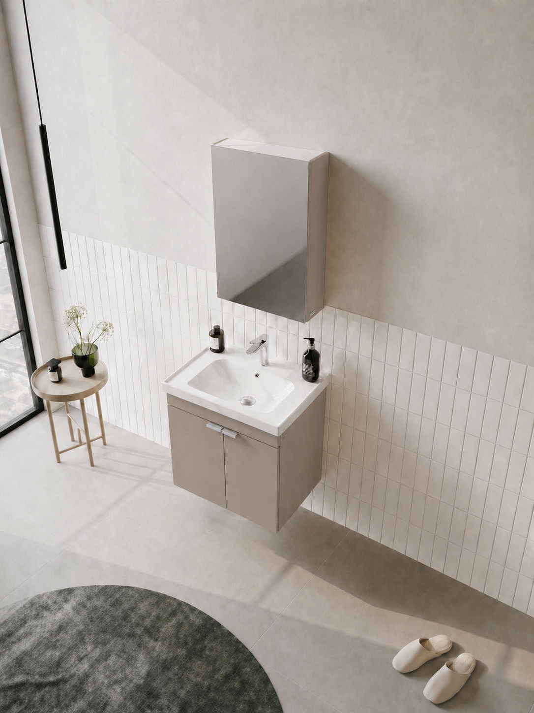 DESNA 50 TKM KPKLI DOLAPLI MNT COL BEJIORKA5009176Banyo Dolabı Takımı