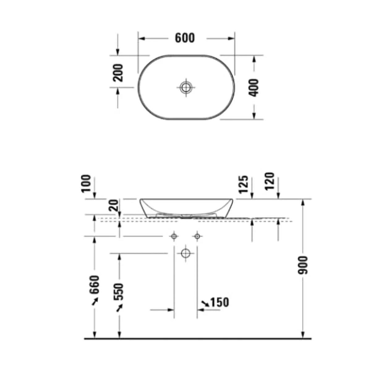 Duravit D-Neo Çanak Lavabo, 60 cm, Mat Antrasit, 2372601370Duravit2372601370Çanak Lavabo