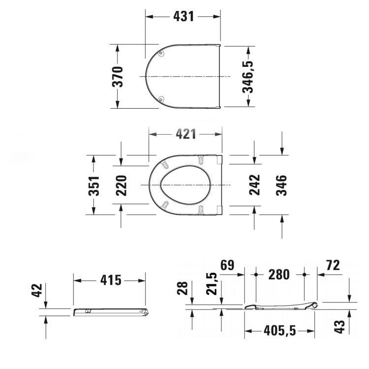 Duravit Klozet Kapağı Starck 3 Softclose Alpin Beyaz 063890095Duravit0063890095Klozet Kapağı