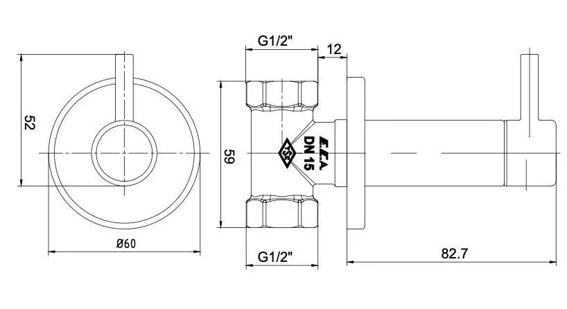 Eca Ankastre Ara Kesme Valfi Klozet Taharet Musluğu Krom,102126441Eca102126441Klozet Tamamlayıcı Ürünler