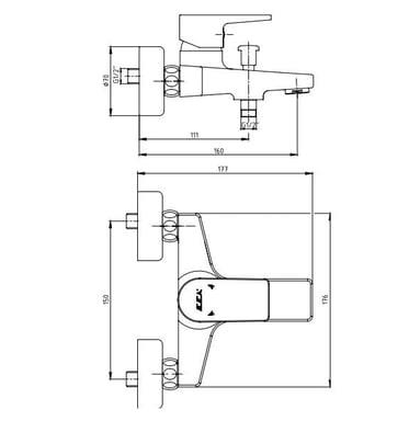 ECA Dalia Banyo Bataryası Krom, 102102488Eca102102488Standart Banyo Bataryaları
