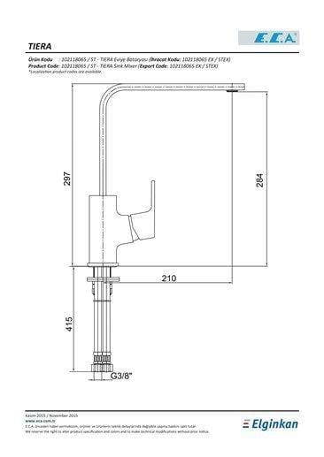 ECA Tiera Mutfak Eviye Bataryası Mat Siyah, 102118123C1Eca102118123C1Eviye Bataryaları