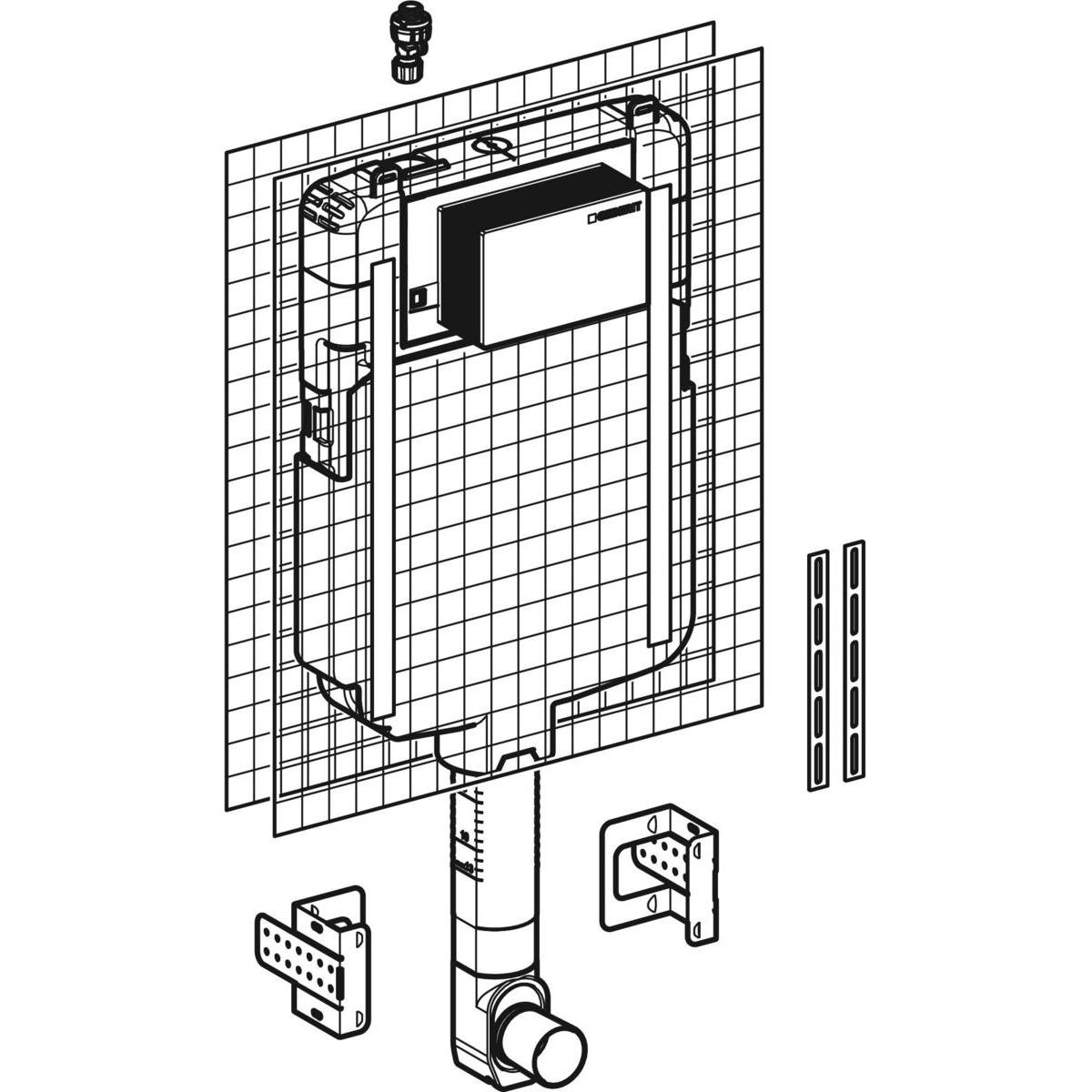 Geberit Alpha Helataşı İçin Gömme Rezervuar, 8 cm, 109.175.00.1Geberit109.175.00.1Gömme Rezervuar