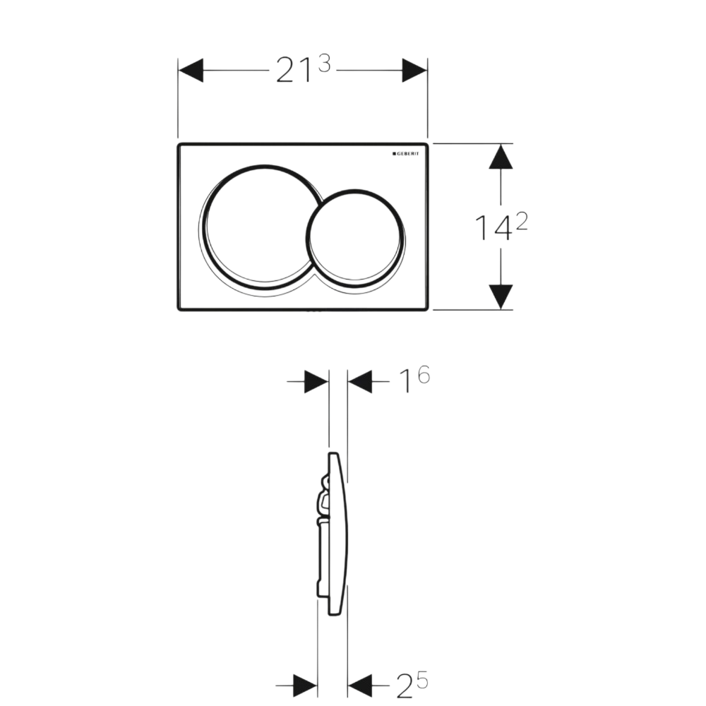 Geberit Alpha01 Kumanda Kapağı Çift Basmalı, Beyaz, 115.035.11.1Geberit115.035.11.1Kumanda Paneli