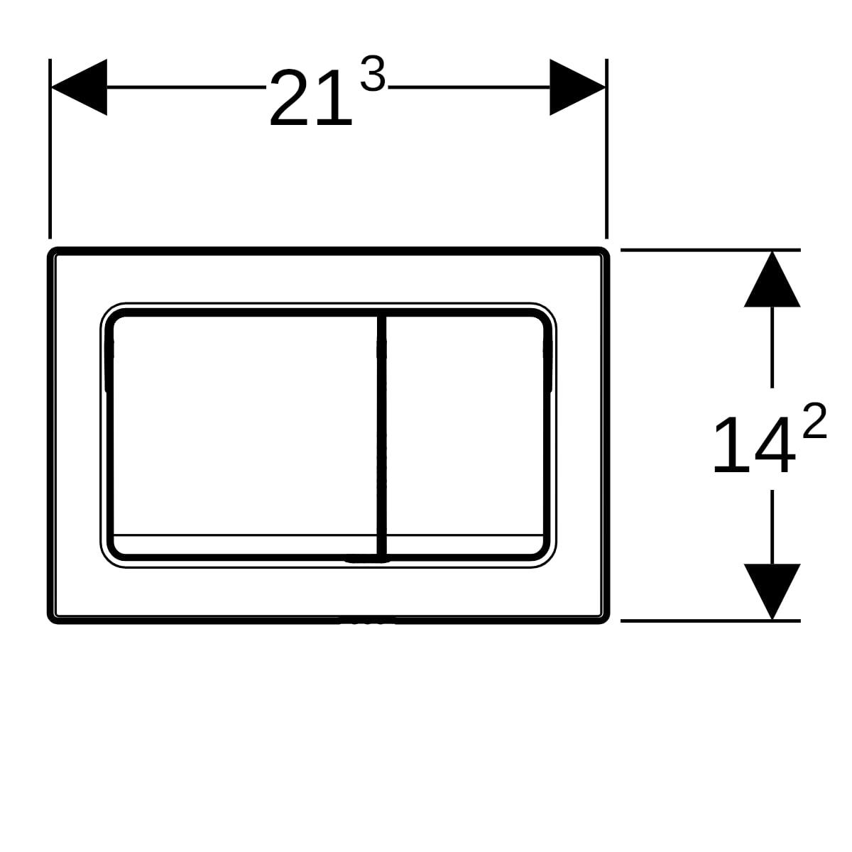 Geberit Alpha01 Kumanda Paneli Çift Basmaklı Mat siyah, 115.055.14.1Geberit115.055.14.1Kumanda Paneli