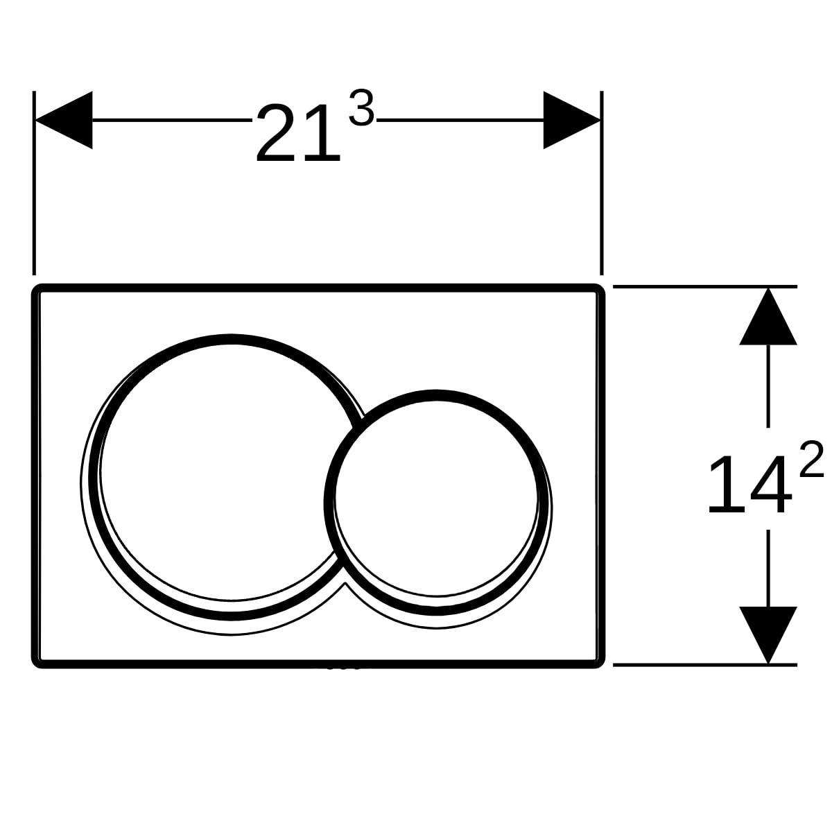 Geberit Alpha01 Kumanda Paneli Çift Basmalı, Siyah Krom, 115.035.QC.1Geberit115.035.QC.1Kumanda Paneli