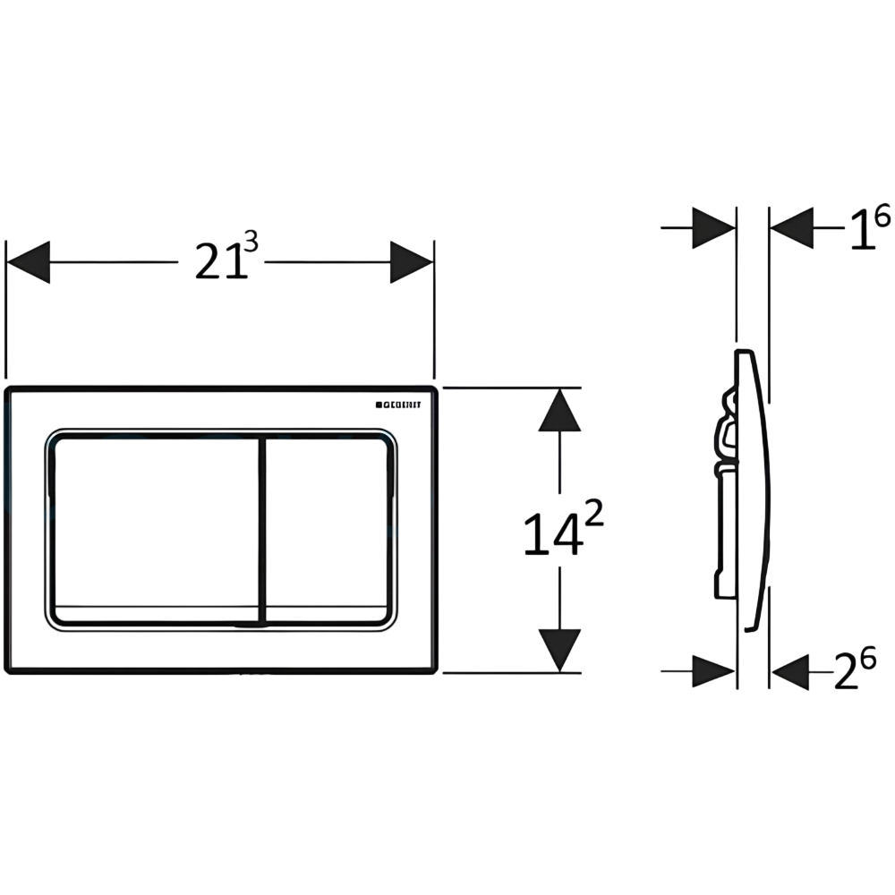 Geberit Alpha30 Kumanda Kapağı Çift Basmalı, Bronz, 115.055.QA.1Geberit115.055.QA.1Kumanda Paneli