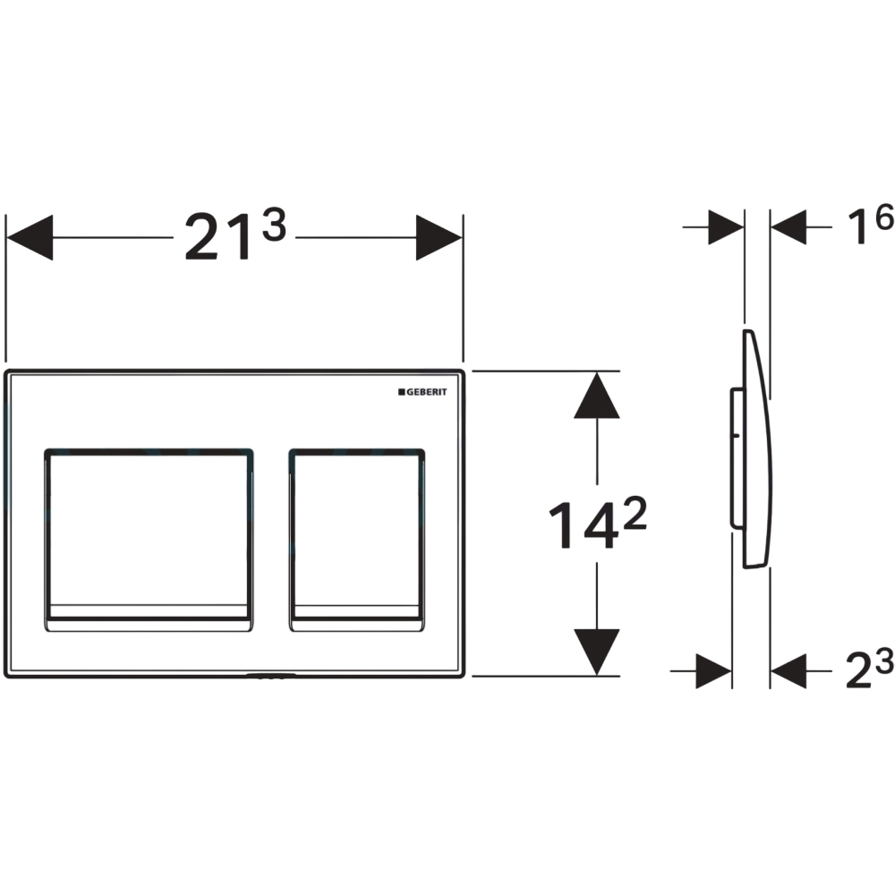 Geberit Alpha35 Kumanda Kapağı Çift Basmalı, Beyaz, 115.045.11.5Geberit115.045.11.5Kumanda Paneli