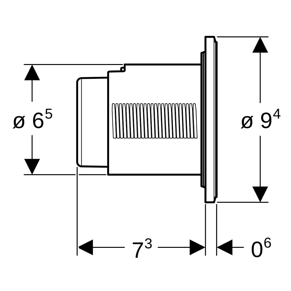 Geberit Çift Kademeli Kumanda Paneli Tip 10 Pnömatik Mat Krom, 116.055.JQ.1Geberit116.055.JQ.1Kumanda Paneli