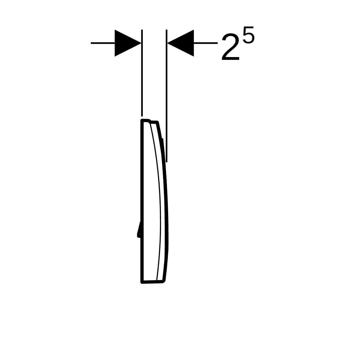 Geberit Delta15 Kumanda Paneli Deşarj Durdurmalı, Mat Krom, 115.109.46.1Geberit115.109.46.1Kumanda Paneli