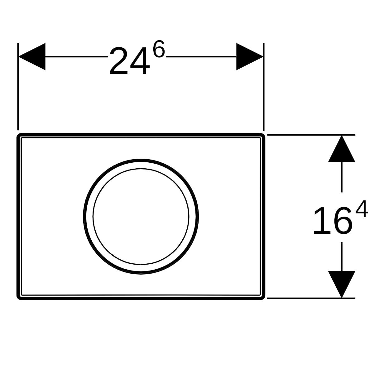 Geberit Delta15 Kumanda Paneli Deşarj Durdurmalı, Mat Krom, 115.109.46.1Geberit115.109.46.1Kumanda Paneli