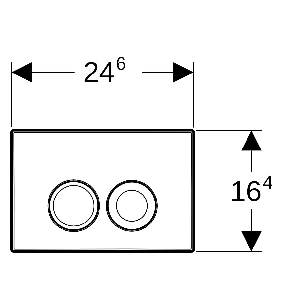 Geberit Delta25 Kumanda Paneli Çift Basmalı, Parlak Krom, 115.125.21.5Geberit115.125.21.5Kumanda Paneli