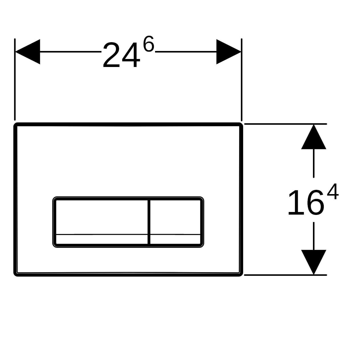 Geberit Delta50 Kumanda Paneli Çift Basmalı Mat Siyah, 115.119.DW.1Geberit115.119.DW.1Kumanda Paneli