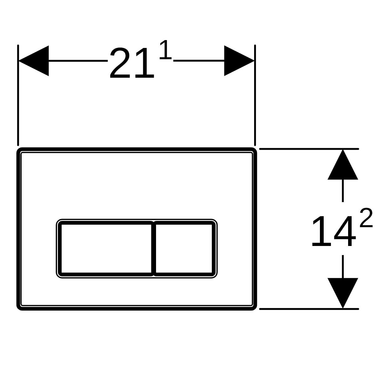 Geberit Kappa50 Kumanda Paneli Çift Basmalı Fırçalı Krom, 115.258.00.1Geberit115.258.00.1Kumanda Paneli