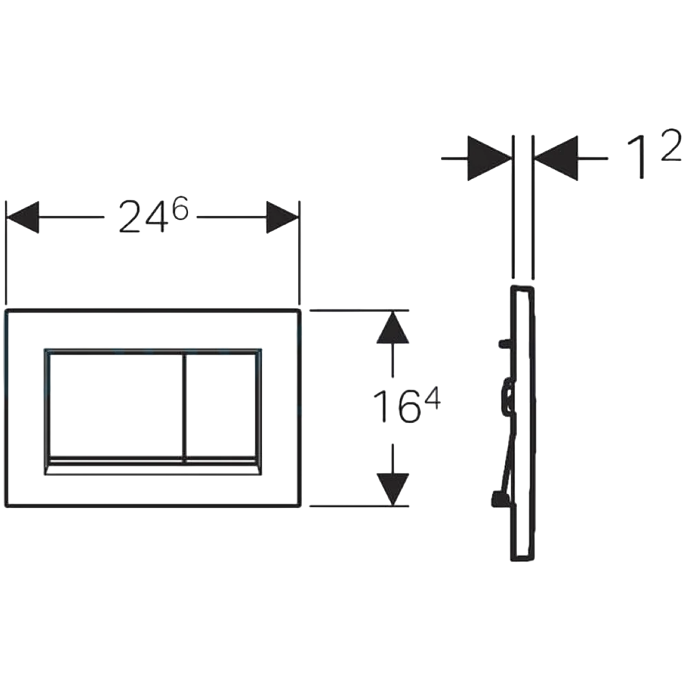Geberit Kumanda Kapağı Sigma 30 Mat Siyah, 115.883.14.1Geberit115.883.14.1Kumanda Paneli