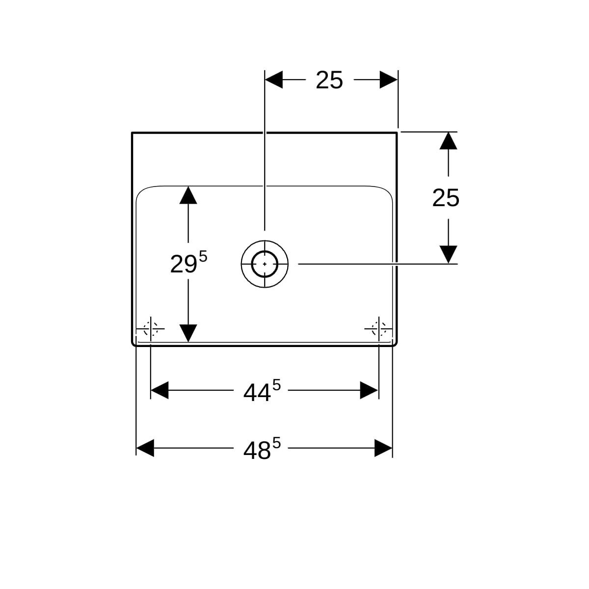 Geberit One Çanak Lavabo 50x41cm Beyaz, 505.031.01.6Geberit505.031.01.6Çanak Lavabo