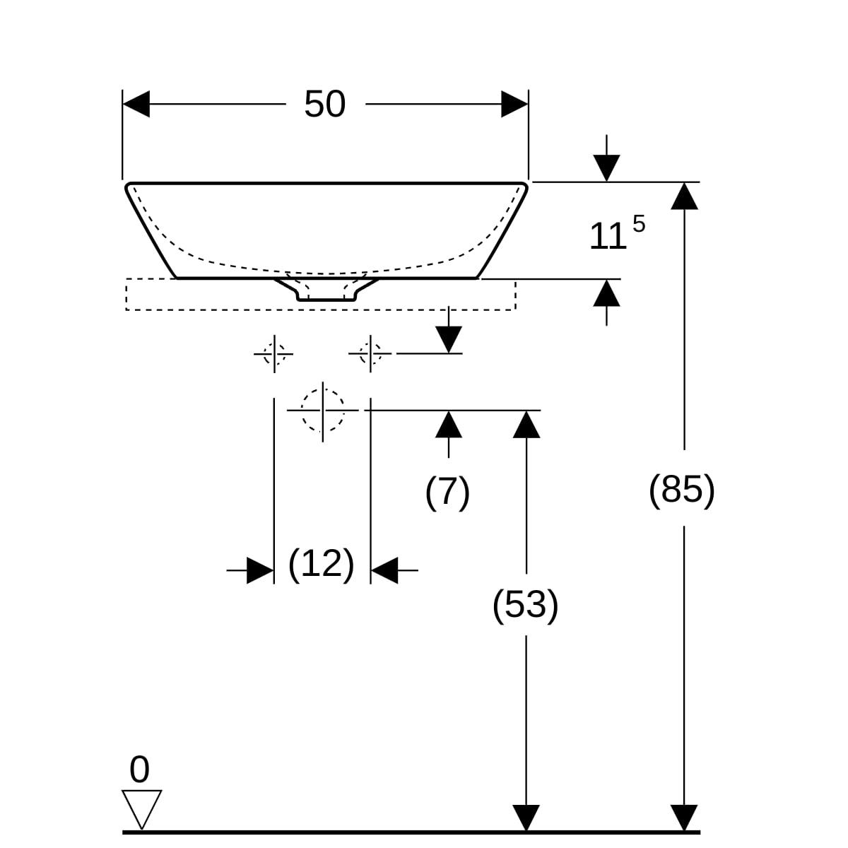 Geberit One Çanak Lavabo 50x42.5cm Beyaz, 505.041.01.6Geberit505.041.01.6Çanak Lavabo