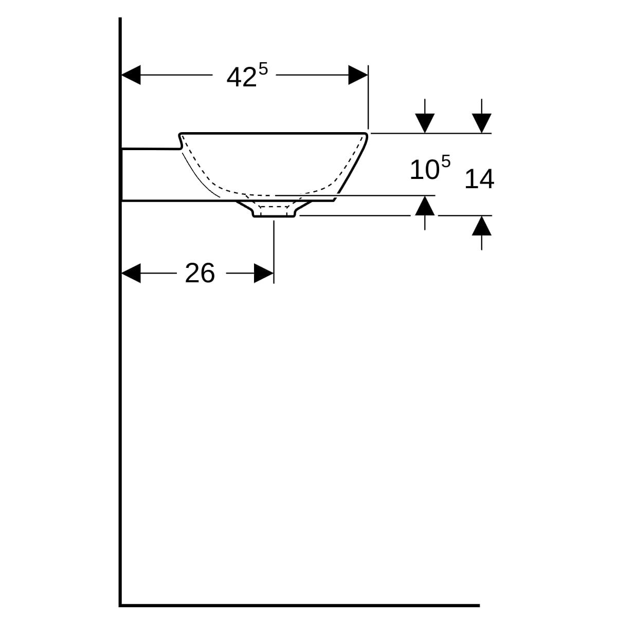 Geberit One Çanak Lavabo 50x42.5cm Beyaz, 505.040.01.6Geberit505.040.01.6Çanak Lavabo