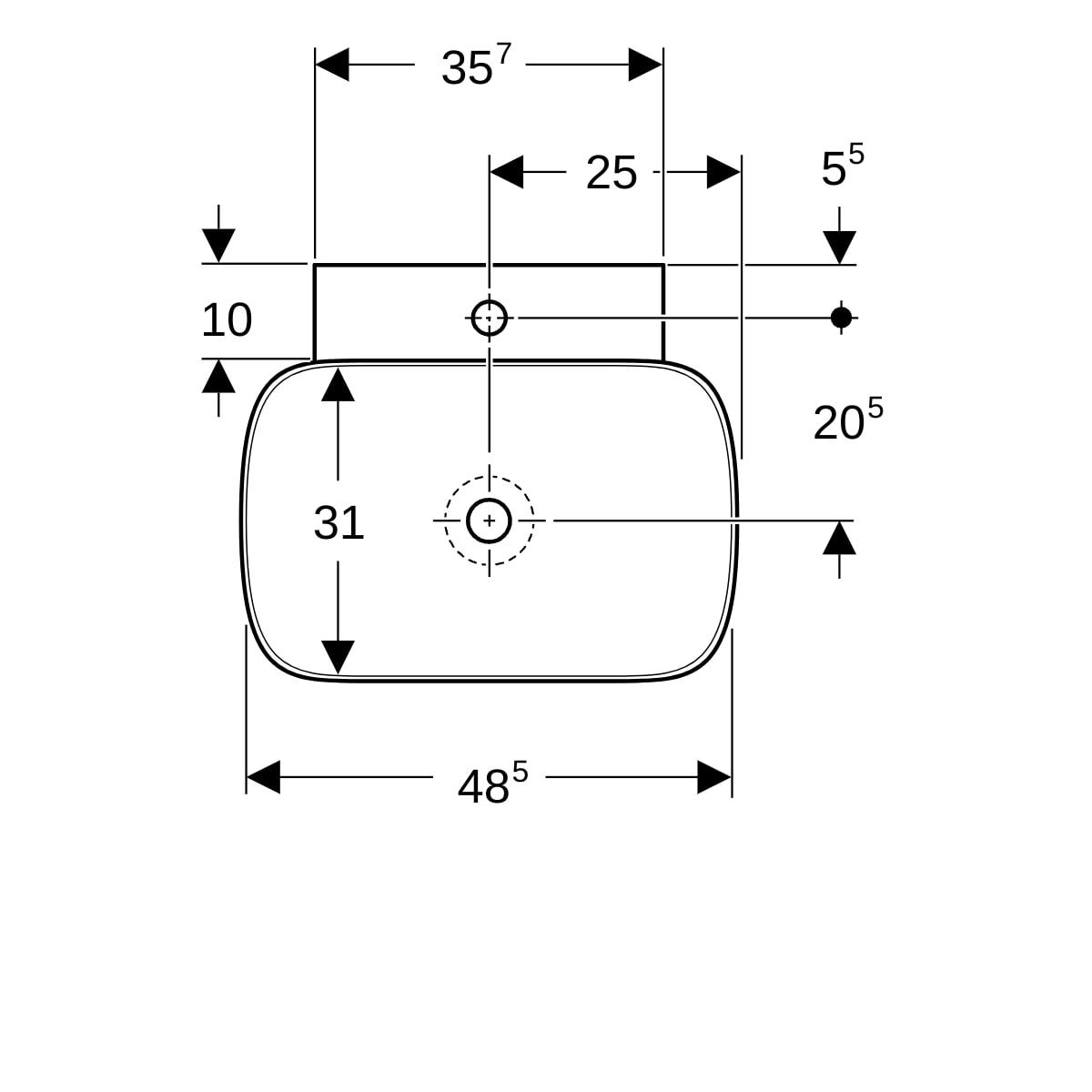 Geberit One Çanak Lavabo 50x42.5cm Beyaz, 505.041.01.6Geberit505.041.01.6Çanak Lavabo