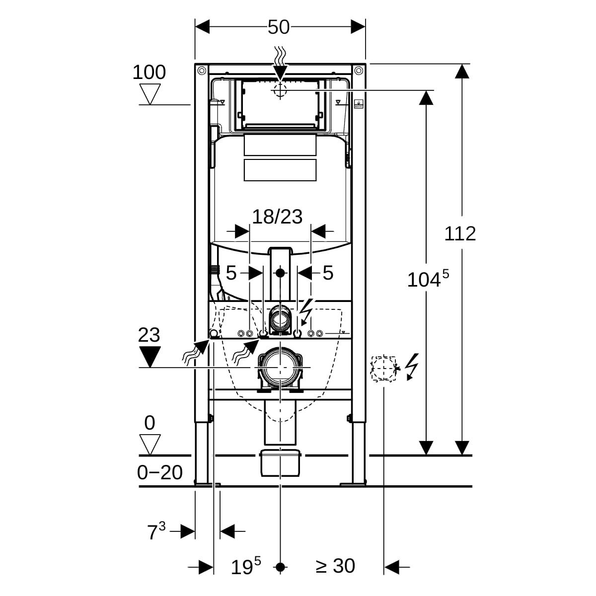 Geberit Sigma Gömme Rezervuar Duvar Önü Alçıpan Uygulamalı Set, Kalın, Duofix,111.300.00.5Geberit111.300.00.5Gömme Rezervuar