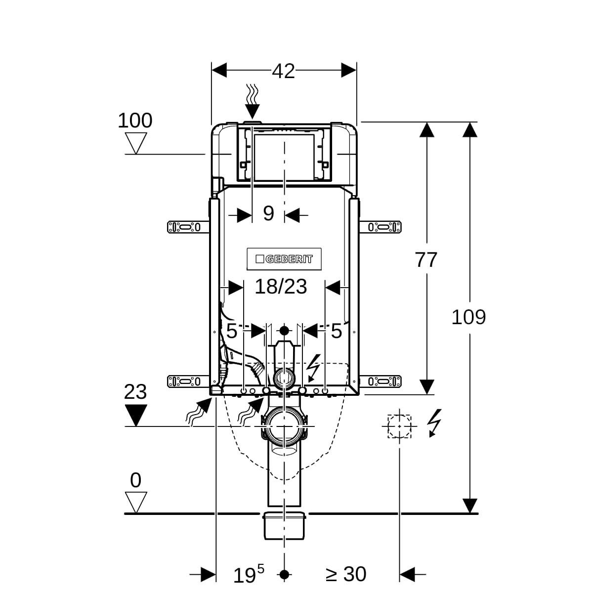 Geberit Sigma Gömme Rezervuar, İnce, Kombifix,110.792.00.1Geberit110.792.00.1Gömme Rezervuar