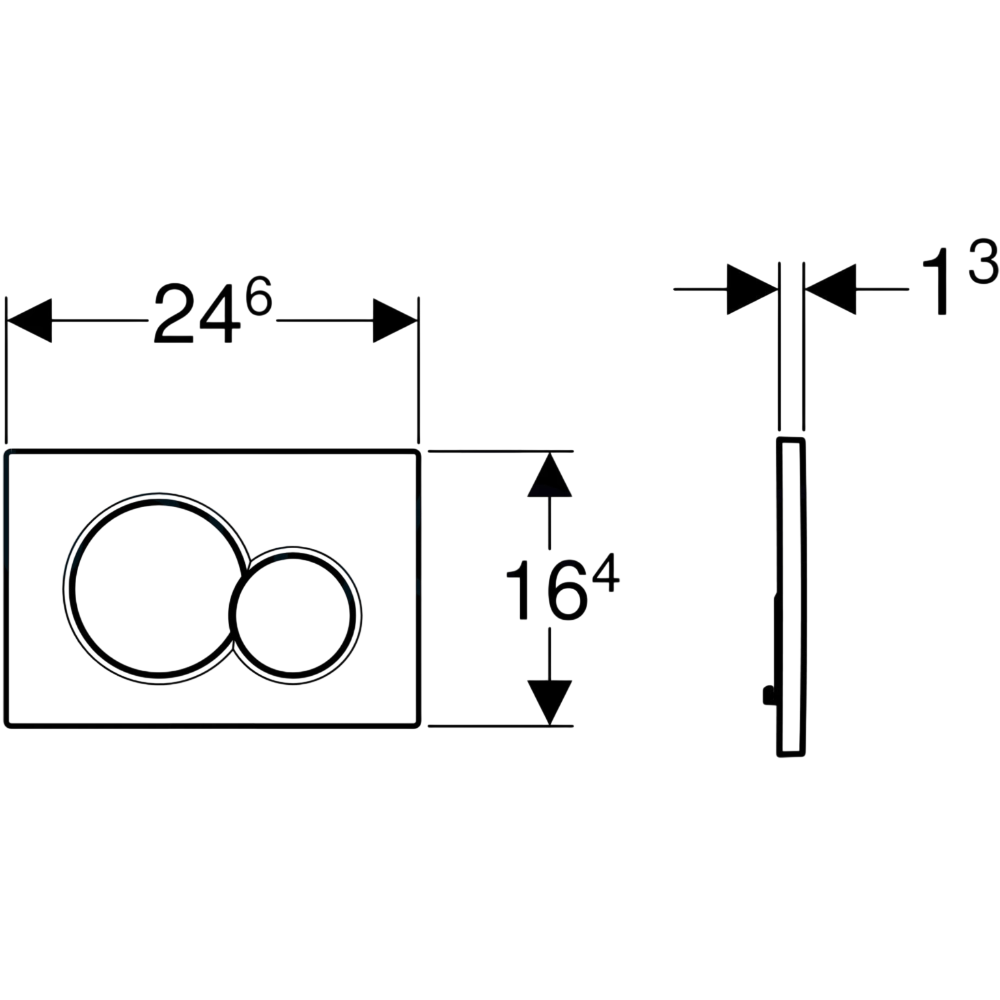 Geberit Sigma01 Kumanda Kapağı Çift Basmalı, Parlak /Mat Krom, 115.770.KA.5Geberit115.770.KA.5Kumanda Paneli