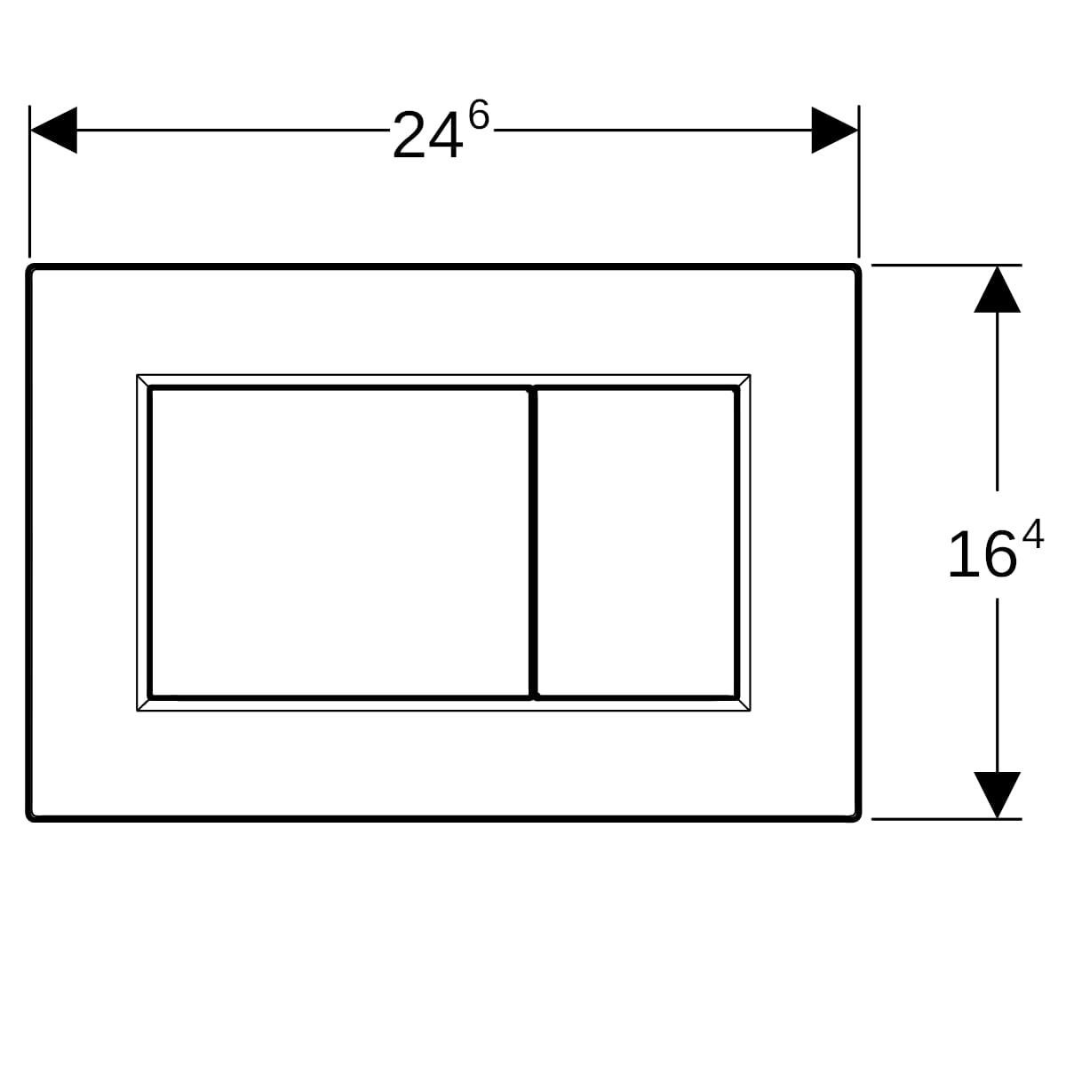 Geberit Sigma01 Kumanda Paneli Çift Basmalı, Siyah, 115.660.DW.1Geberit115.660.DW.1Kumanda Paneli