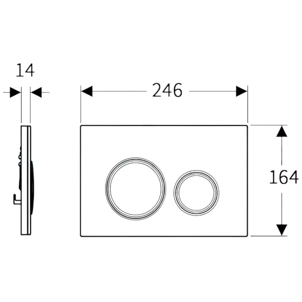 Geberit Sigma21 Kumanda Kapağı, Çift Basmalı (Bronz Basma Buton), Beyaz Cam, 115.650.SI.1Geberit115.650.SI.1Kumanda Paneli