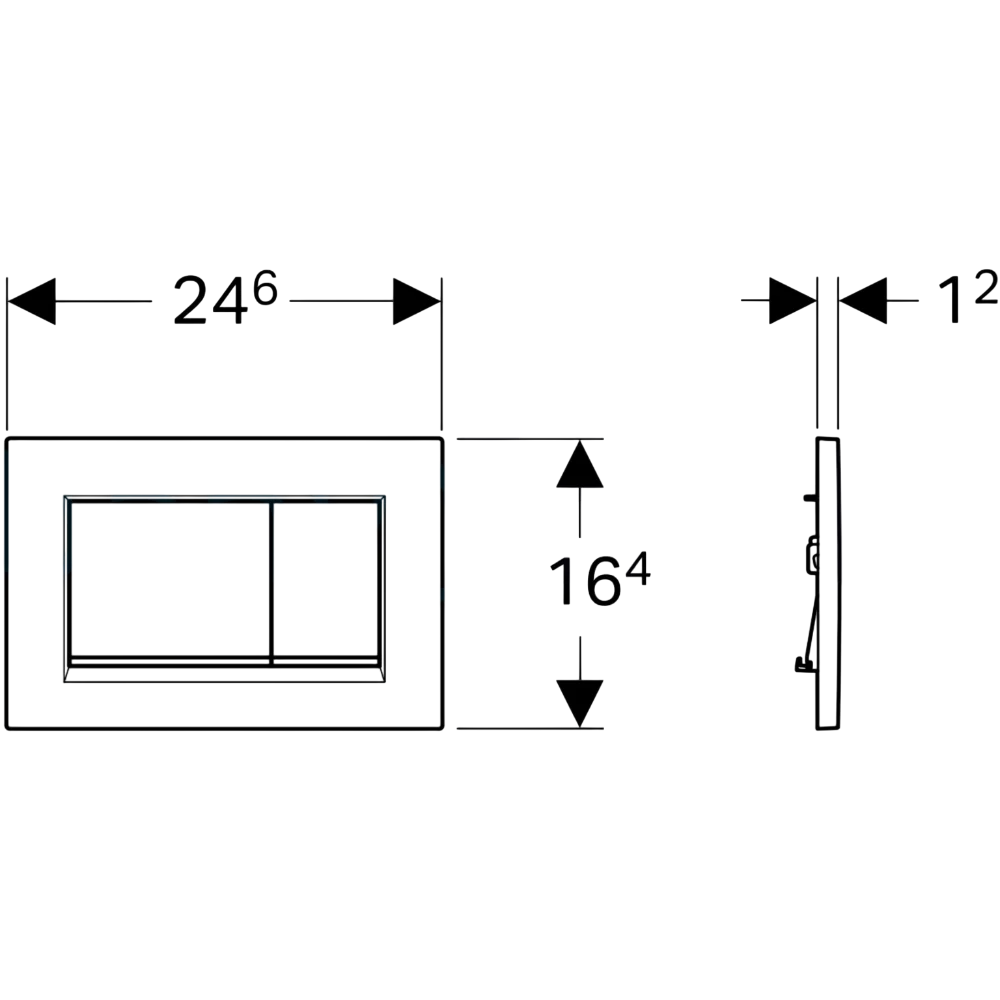 Geberit Sigma30 Kumanda Paneli, Çift Basmalı, Beyaz/Parlak/Beyaz, 115.883.KJ.1Geberit115.883.KJ.1Kumanda Paneli