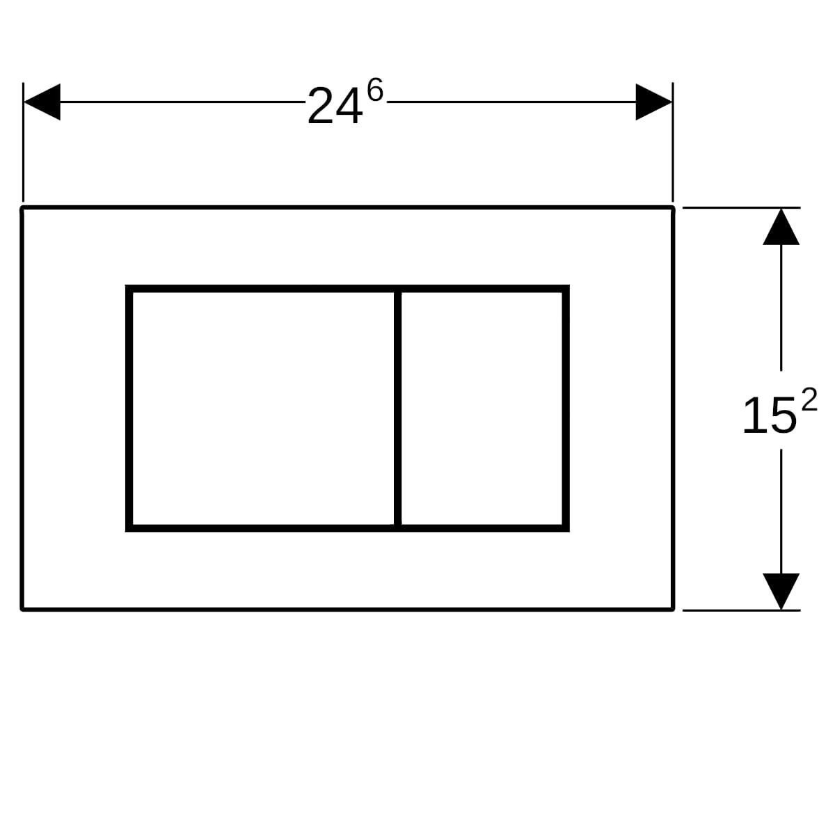 Geberit Sigma40 Kumanda Paneli Çift Basmalı, Fırçalı Krom 115.629.FW.1Geberit115.629.FW.1Kumanda Paneli