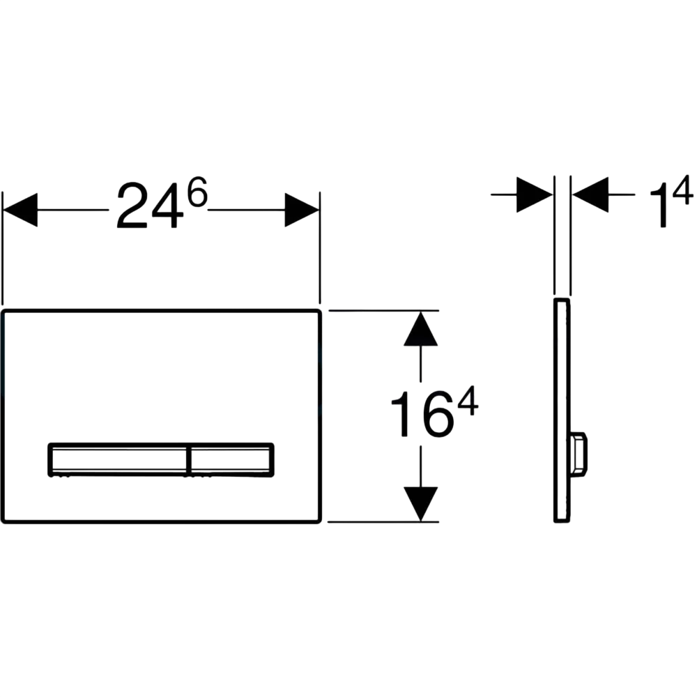 Geberit Sigma50 Kumanda Paneli, Çift Basmalı (Krom Basma Buton), Siyah, 115.788.DW.2Geberit115.788.DW.2Kumanda Paneli