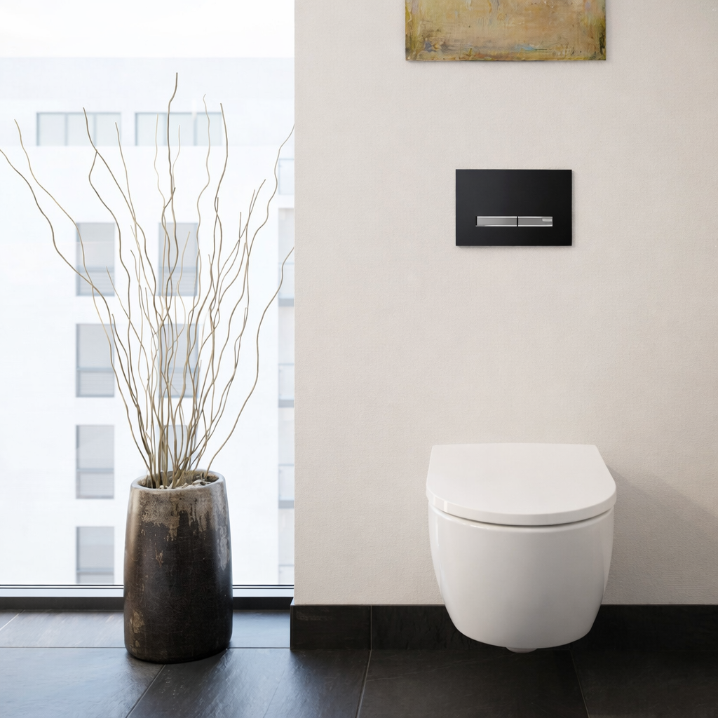 Geberit Sigma50 Kumanda Paneli, Çift Basmalı (Krom Basma Buton), Siyah, 115.788.DW.2Geberit115.788.DW.2Kumanda Paneli