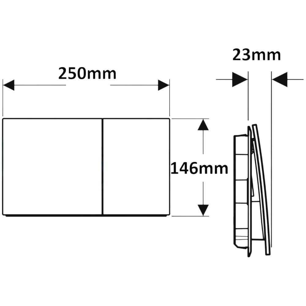 Geberit Sigma70 Çift Basmalı Kumanda Kapağı, Mat Siyah, 115.622.14.1Geberit115.622.14.1Kumanda Paneli