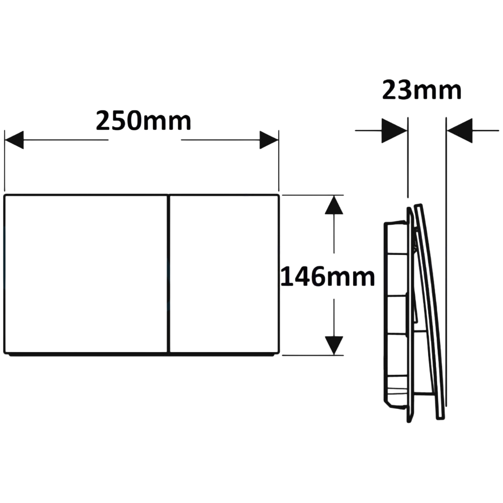 Geberit Sigma70 Çift Basmalı Kumanda Kapağı, Siyah Krom, 115.622.QD.1Geberit115.622.QD.1Kumanda Paneli
