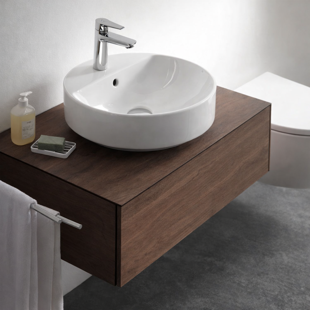 Geberit VariForm Batarya Banklı Yuvarlak Çanak Lavabo, 45 cm, 500.769.01.2Geberit500.769.01.2Çanak Lavabo