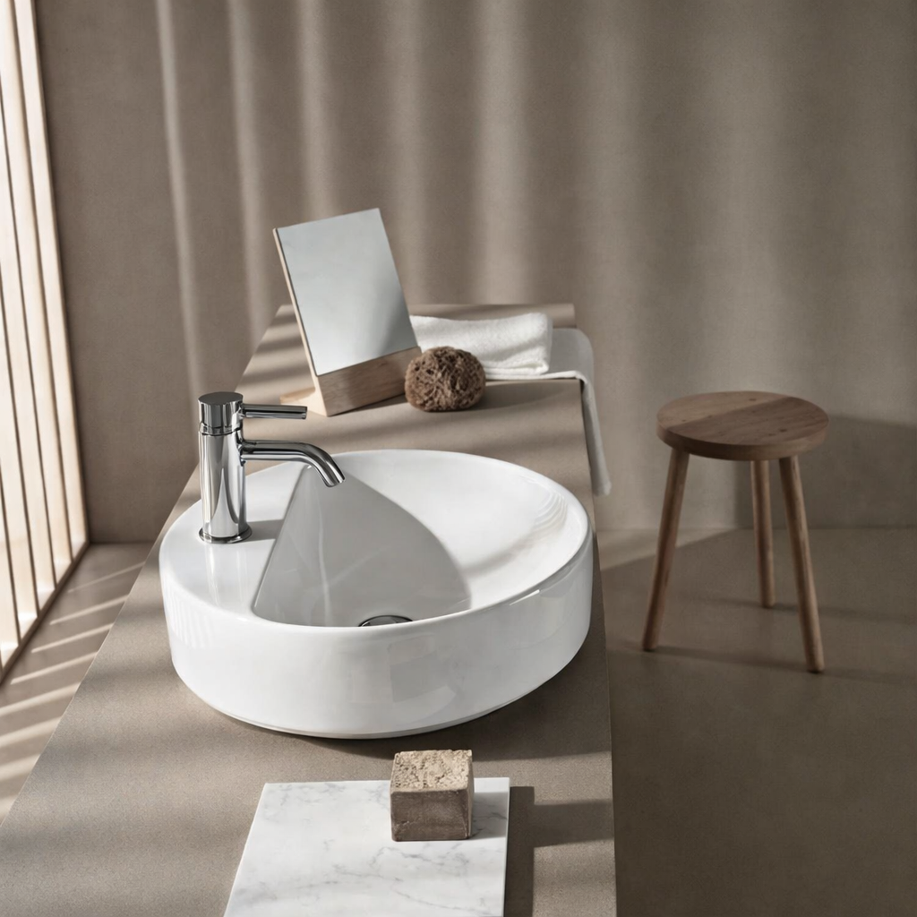 Geberit VariForm Batarya Banklı Yuvarlak Çanak Lavabo, 45 cm, 500.770.01.2Geberit500.770.01.2Çanak Lavabo