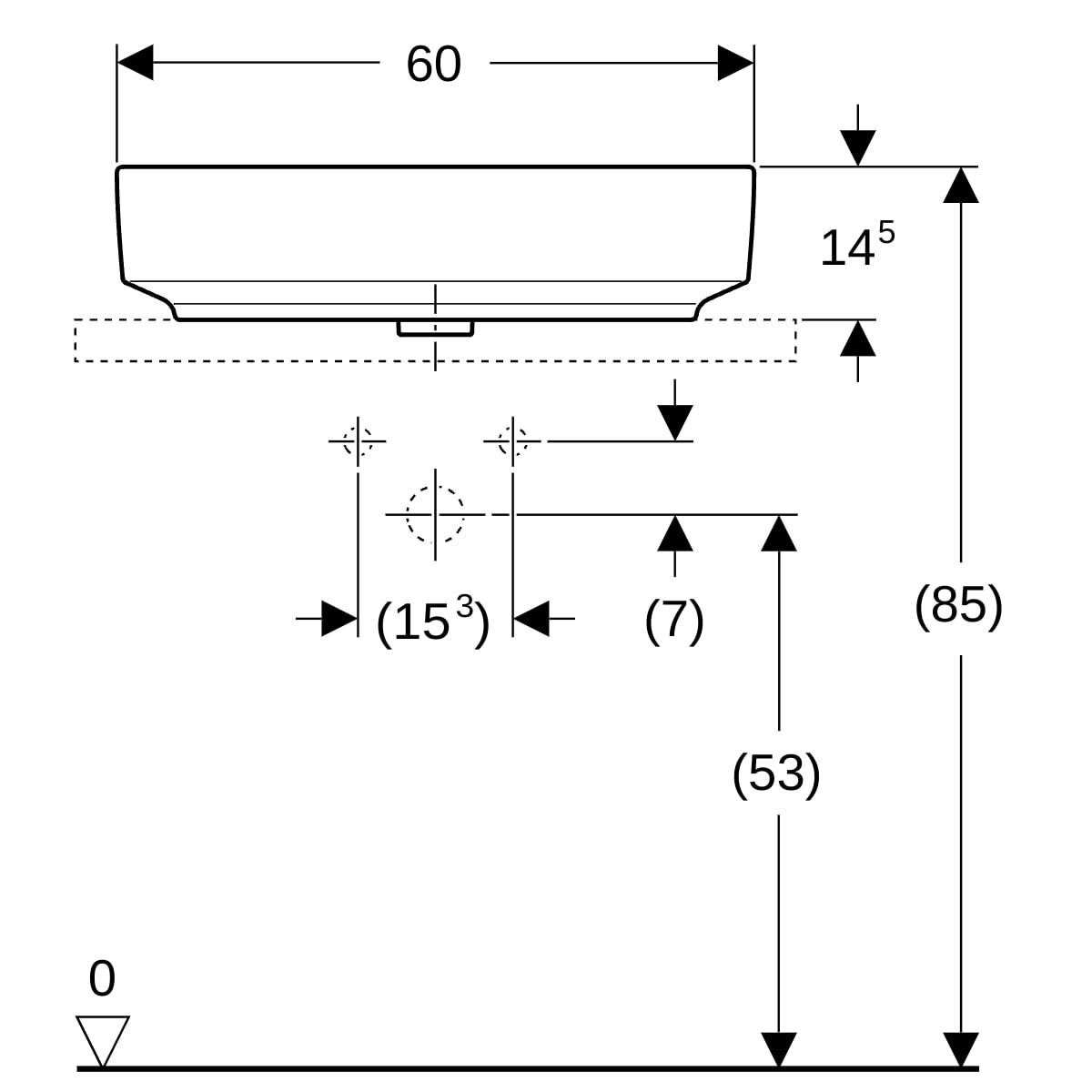 Geberit VariForm Dikdörtgen Lavabo 60x45 cm Beyaz, 500.780.01.2Geberit500.780.01.2Standart Lavabo
