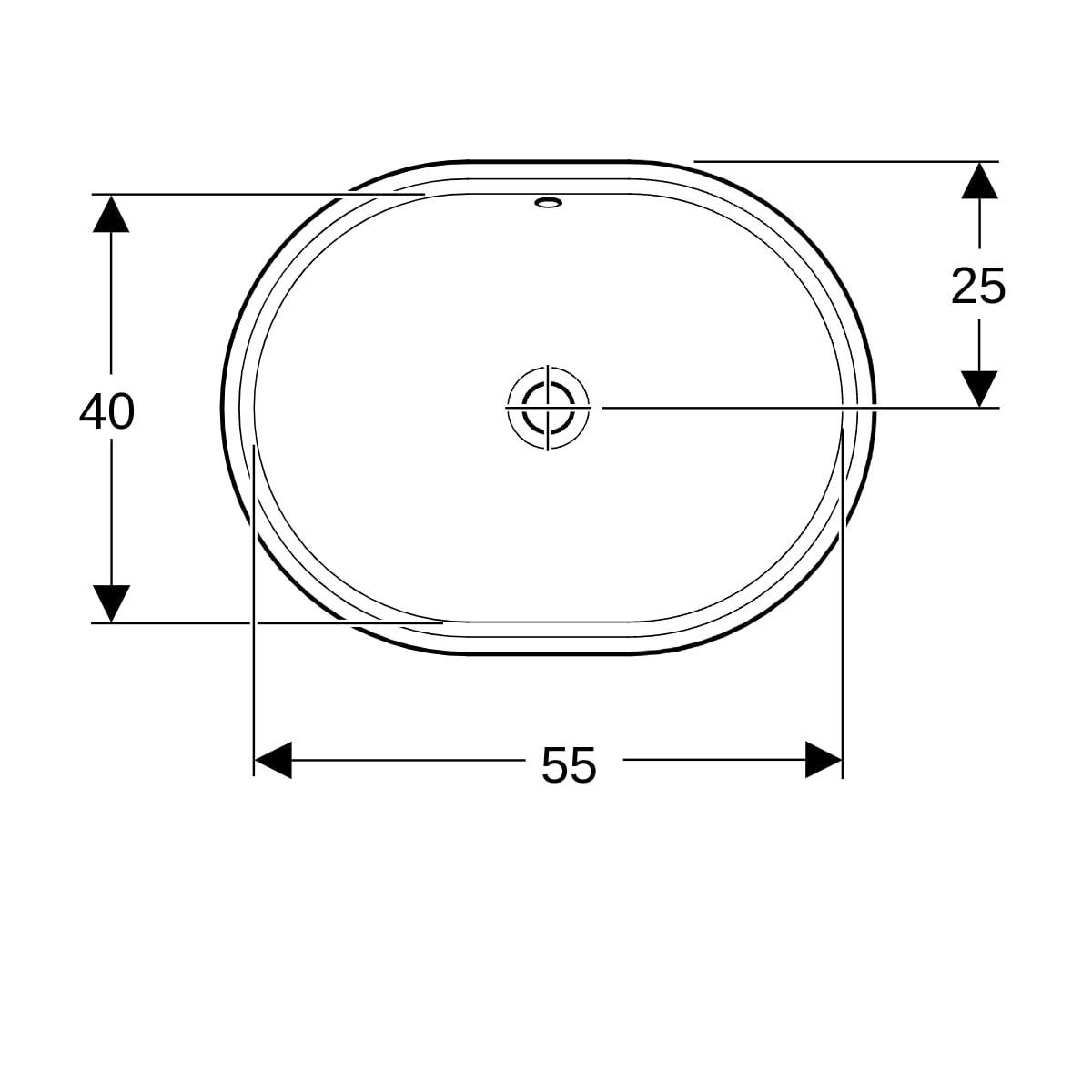 Geberit VariForm Eliptik Tezgah Altı Lavabo Beyaz, 500.756.01.2Geberit500.756.01.2Tezgah Altı Lavabo