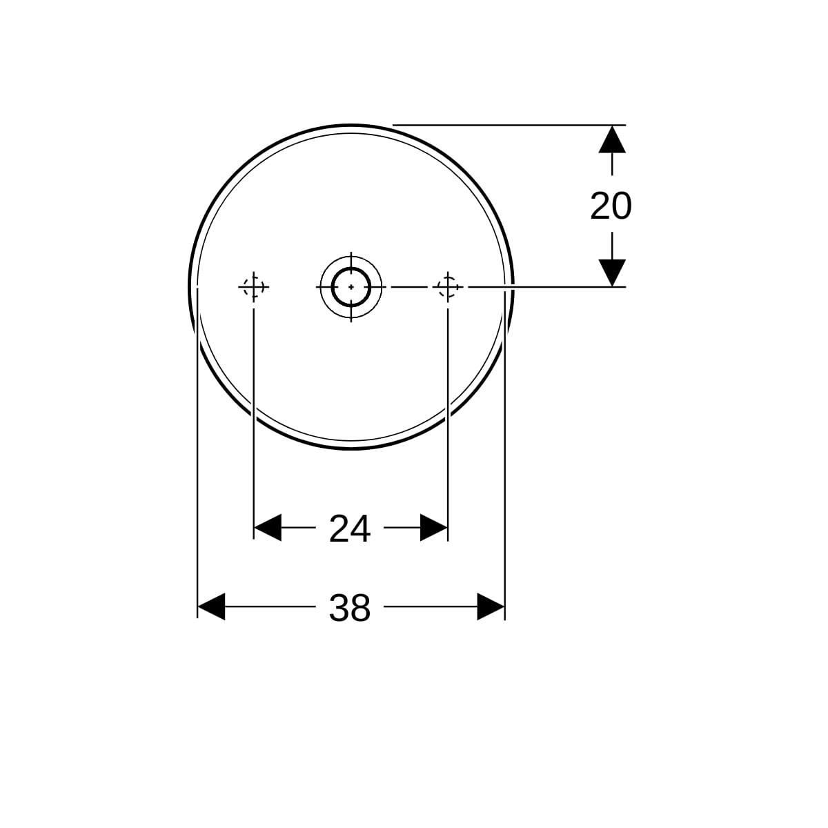 Geberit VariForm Yuvarlak Çanak Lavabo 40x40cm Beyaz, 500.768.01.2Geberit500.768.01.2Çanak Lavabo
