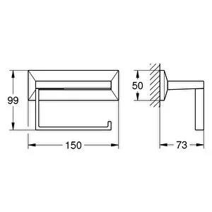 Grohe Allure Brilliant Kapaksız Tuvalet Kağıtlığı, Krom, 40898000Grohe40898000Tuvalet Kağıtlığı