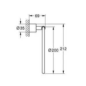 Grohe Atrio Halka Havluluk Krom, 40887000Grohe40887000Banyo Havluluk
