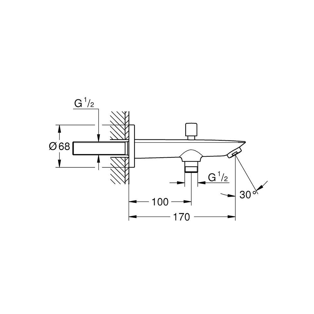 Grohe BauEdge Yön Değiştiricili Çıkış Ucu, Krom, 13425001Grohe13425001Çıkış Uçları