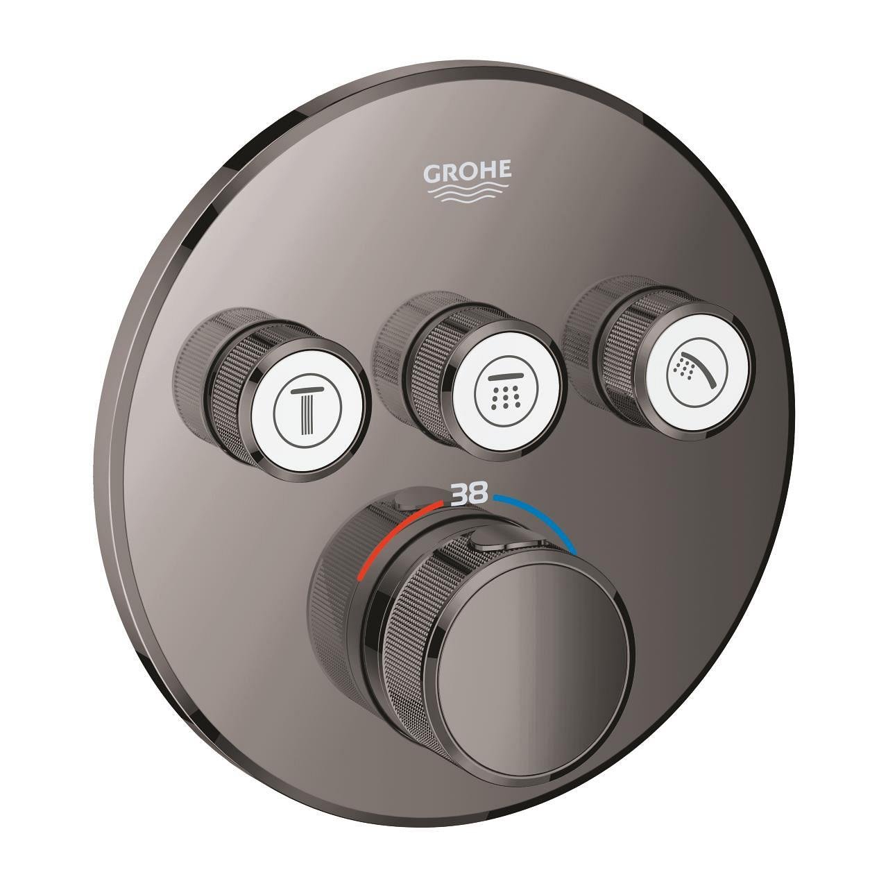 Grohe Grohtherm SmartControl Ankastre Termostatik Banyo/Duş Bataryası (Sıva Üstü Grubu), 3 Yollu, Sert Grafit, 29121A00Grohe29121A00Termostatik Bataryalar